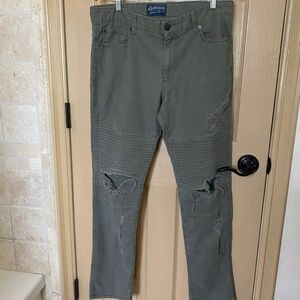 Olive green moto/biker pants